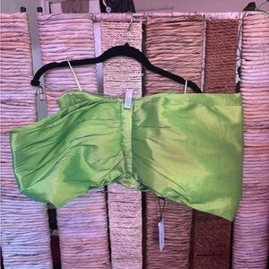 Nasty Gal Vibrant Green Bow Strapless Top